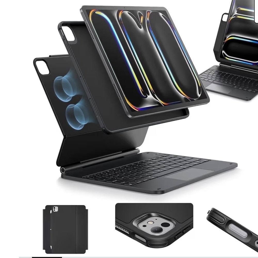 ESR Keyboard Case iPad Pro 13 13" Black Magnetic Detachable Folio 559 NWOT